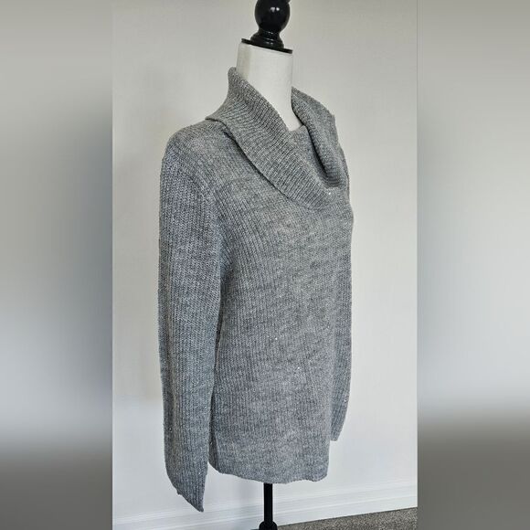 Nwt sequin knot cowl neck/turtleneck sweater - Picture 1 of 7